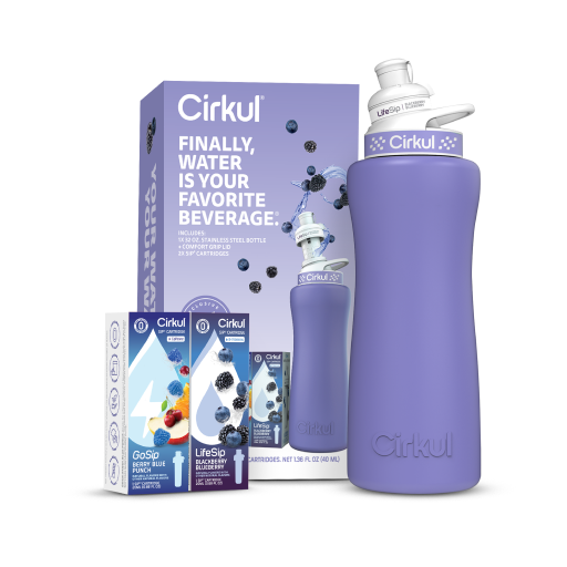 32oz. Matte Periwinkle Stainless Steel Bottle Starter Kit - Weekend Pair