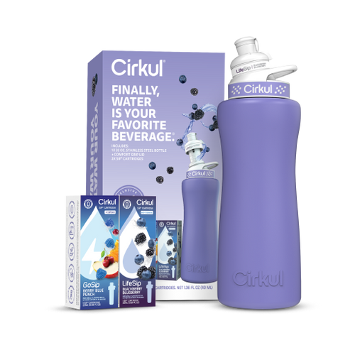 32oz. Matte Periwinkle Stainless Steel Bottle Starter Kit - Weekend Pair